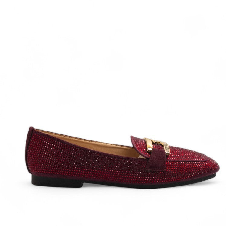 Europeon Union Women Maroon Glitter Shoes #3172