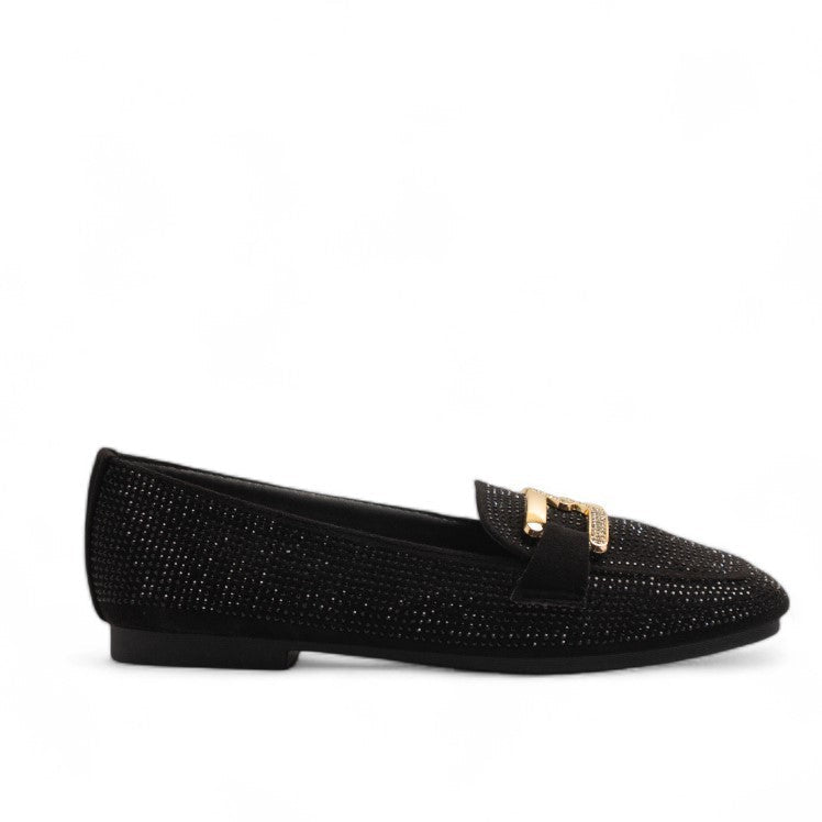 Europeon Union Women Black Glitter Shoes #3173