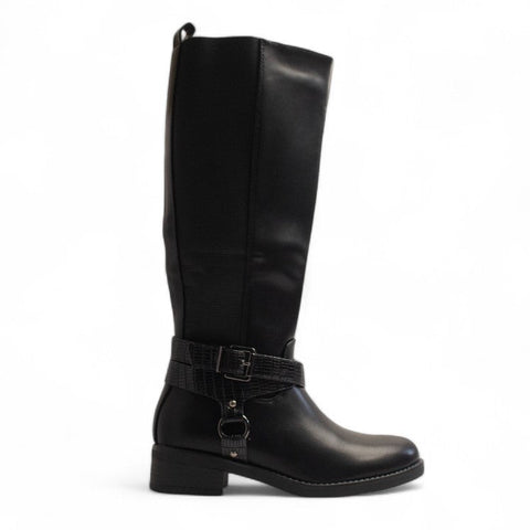 Europeon Union Women Black Leather Half Boot #3177