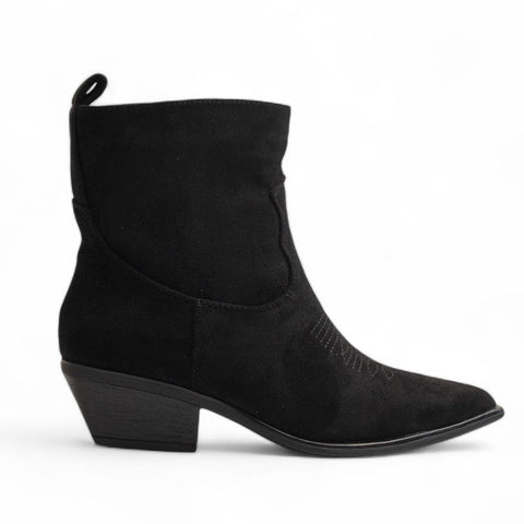 Europeon Union Women Black Chamois Half Boot #3179