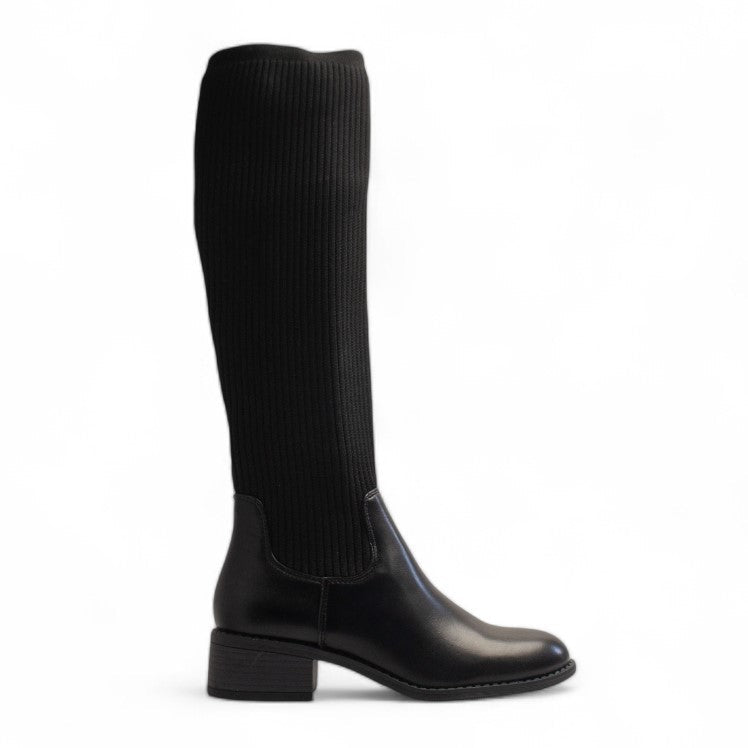 Europeon Union Women Black Leather Boot #3187