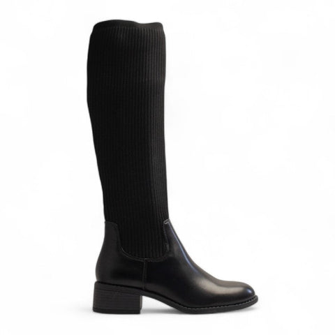 Europeon Union Women Black Leather Boot #3187