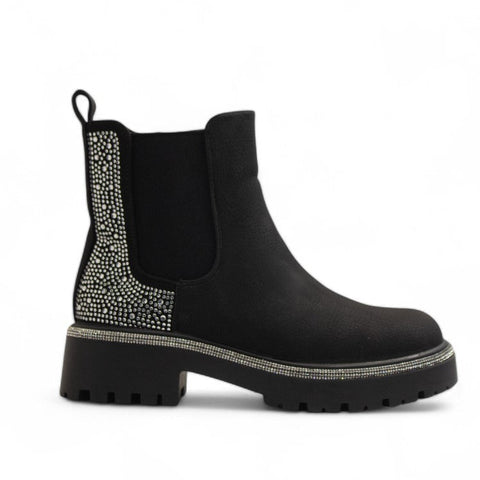 Europeon Union Women Black Chamois Half Boot #3193