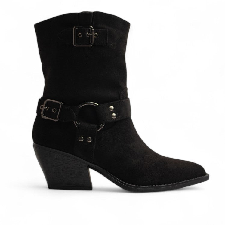 Europeon Union Women Black Chamois Half Boot #3194