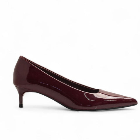 Europeon Union Women Maroon Vernis Leather Heels #3204