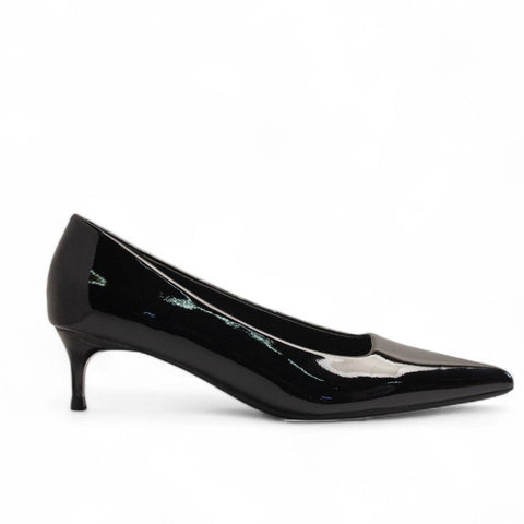 Europeon Union Women Black Vernis Leather Heels #3205