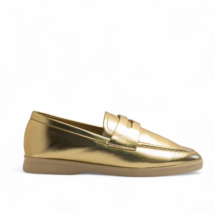 Europeon Union Women Gold Leather Shoes #3233