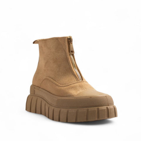 Europeon Union Women Beige Chamois Half Boot #3257