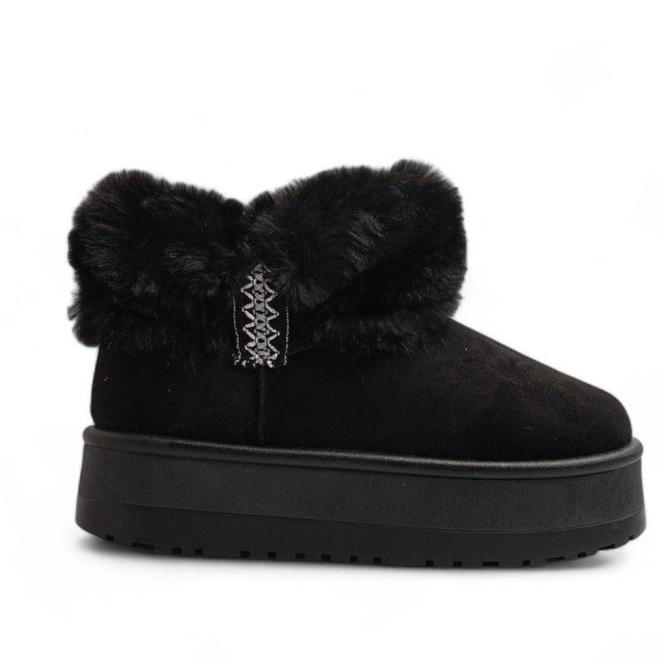 Europeon Union Women Black Chamois Half Boot #3262