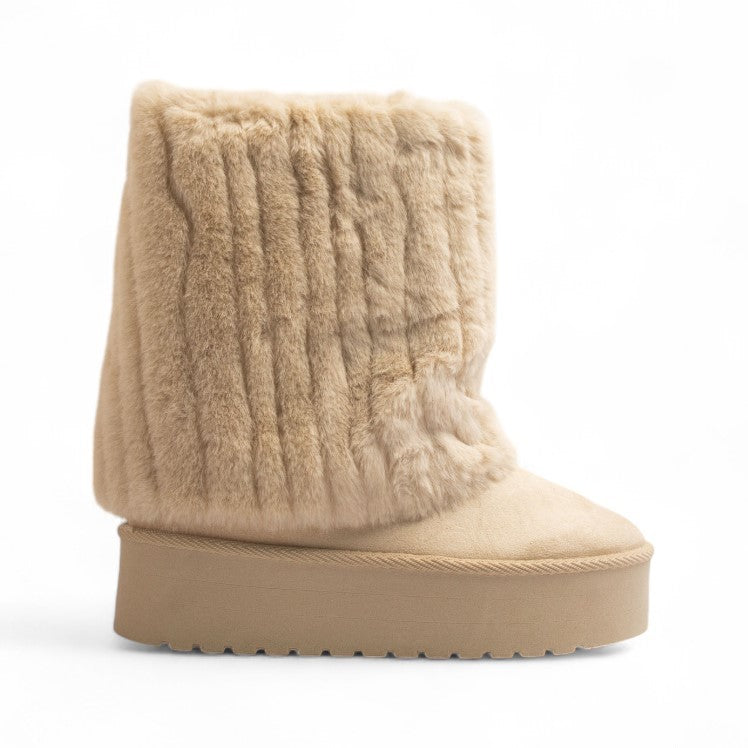 Europeon Union Women Off White Chamois Half Boot #3278