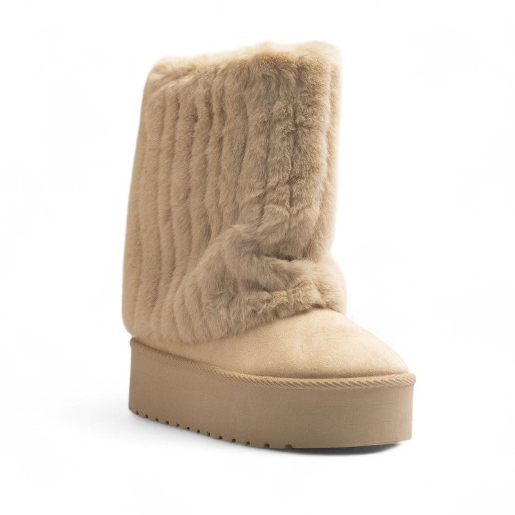 Europeon Union Women Off White Chamois Half Boot #3278