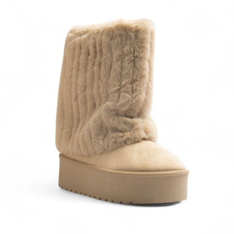 Europeon Union Women Off White Chamois Half Boot #3278