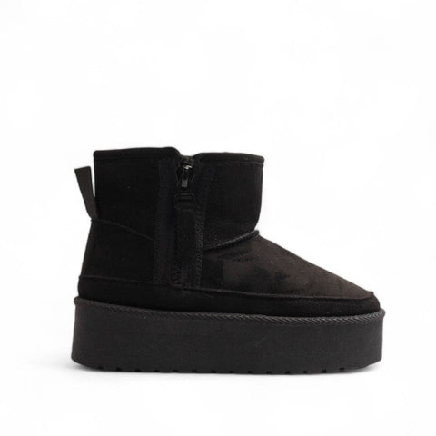 Europeon Union Women Black Chamois Half Boot #3282