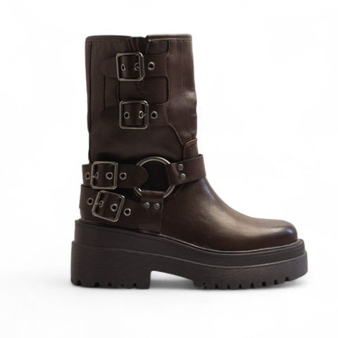 Europeon Union Women Brown Leather Half Boot #3295