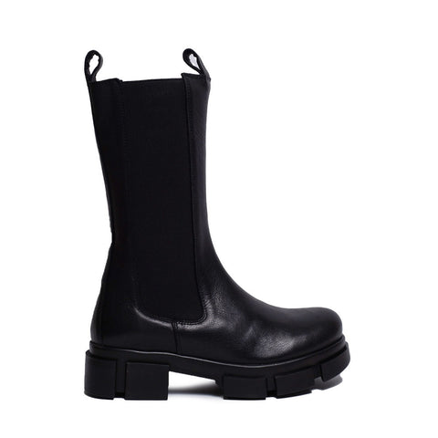 Spanish Women Black Leather Half Boot #0329