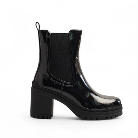 Europeon Union Women Black Vernis Leather Half Boot #3304