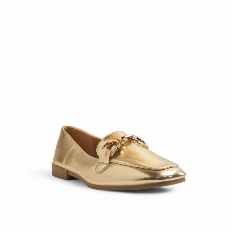 Europeon Union Women Gold Leather Shoes #3318