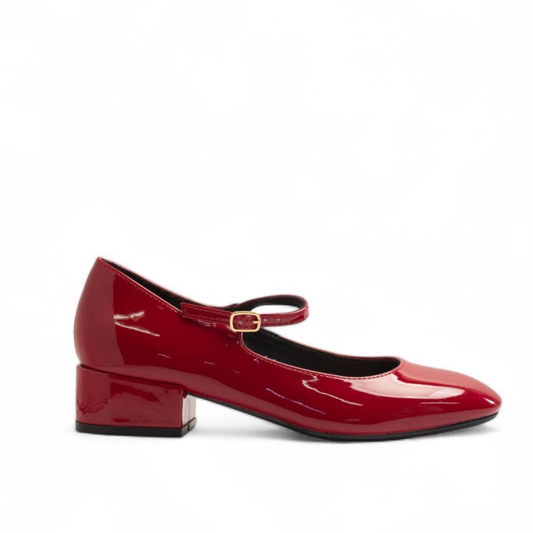 Europeon Union Women Maroon Vernis Leather Shoes #3325