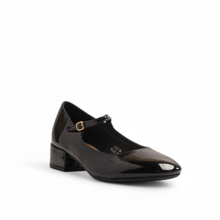 Europeon Union Women Black Vernis Leather Shoes #3326