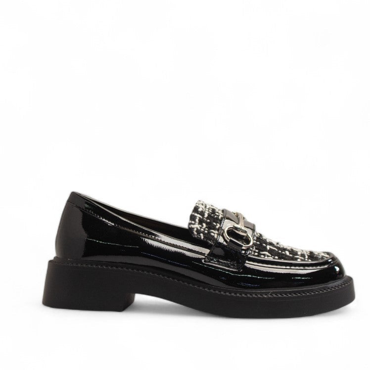 Europeon Union Women Black Vernis Leather Shoes #3327