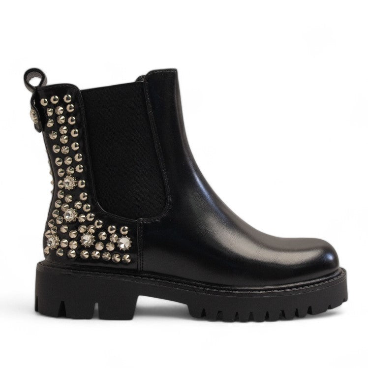Europeon Union Women Black Leather Half Boot #3355