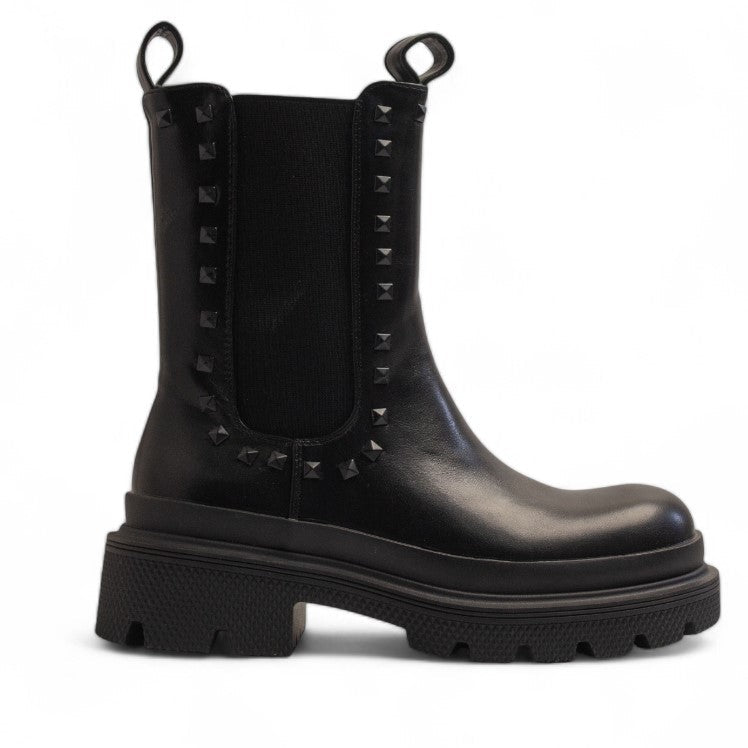 Europeon Union Women Black Leather Half Boot #3357