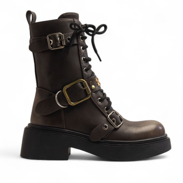 Europeon Union Women Cafe Leather Half Boot #3358
