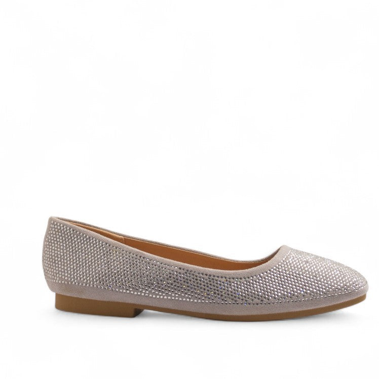 Europeon Union Women Silver Glitter Ballerina #3374