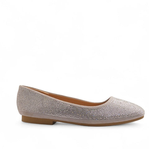 Europeon Union Women Silver Glitter Ballerina #3374