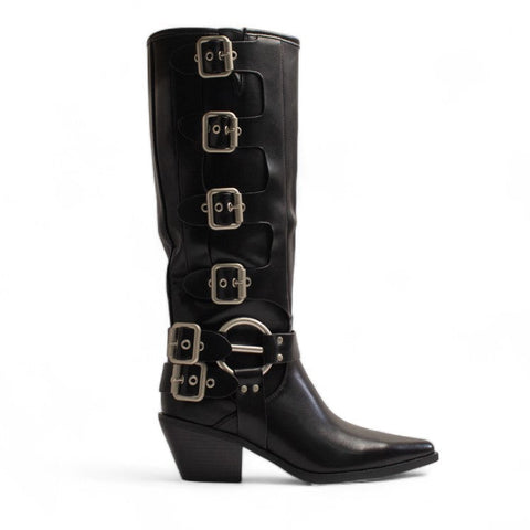 Europeon Union Women Black Leather Boot #3380