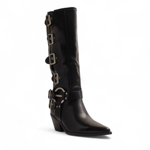 Europeon Union Women Black Leather Boot #3380