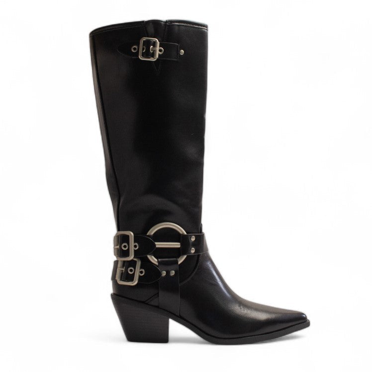 Europeon Union Women Black Leather Boot #3381