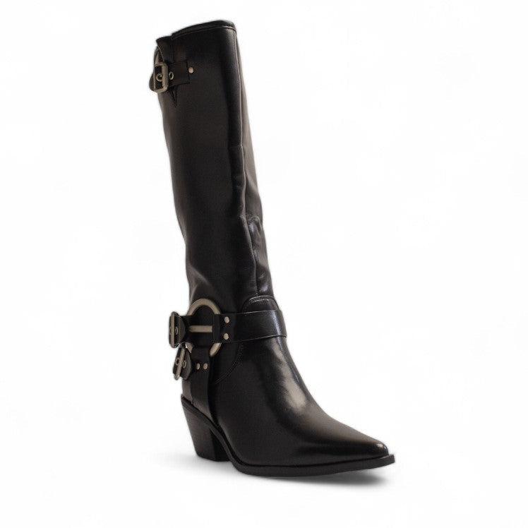 Europeon Union Women Black Leather Boot #3381