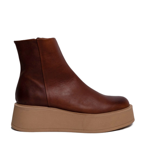Spanish Women Brown Leather Half Boot #0338