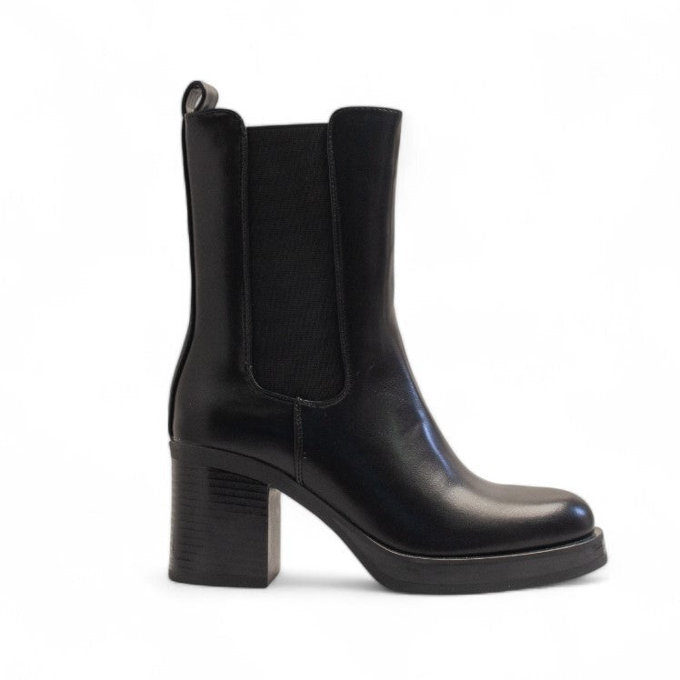 Europeon Union Women Black Leather Half Boot #3393