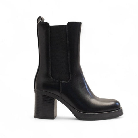 Europeon Union Women Black Leather Half Boot #3393