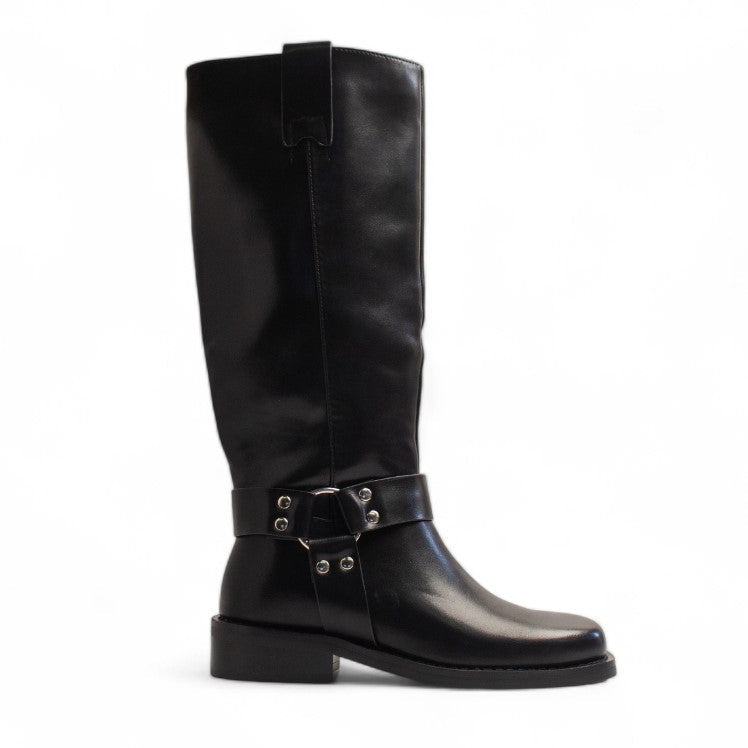 Europeon Union Women Black Leather Boot #3421