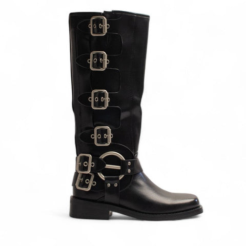 Europeon Union Women Black Leather Boot #3424