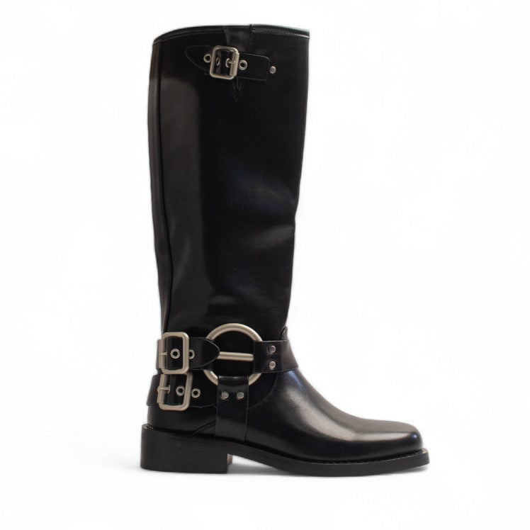 Europeon Union Women Black Leather Boot #3426