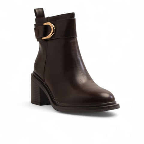 Europeon Union Women Brown Leather Half Boot #3445