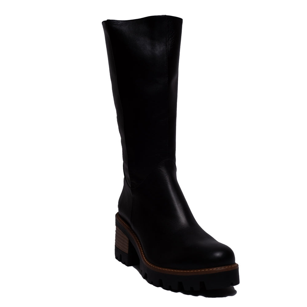 Spanish Women Black Leather Boot #0345