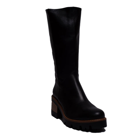 Spanish Women Black Leather Boot #0345