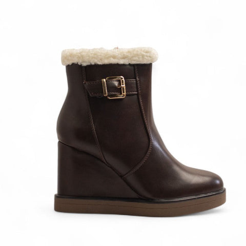 Europeon Union Women Brown Leather Half Boot #3469