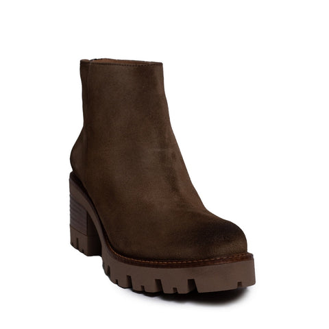 Spanish Women Beige Chamois Half Boot #0346
