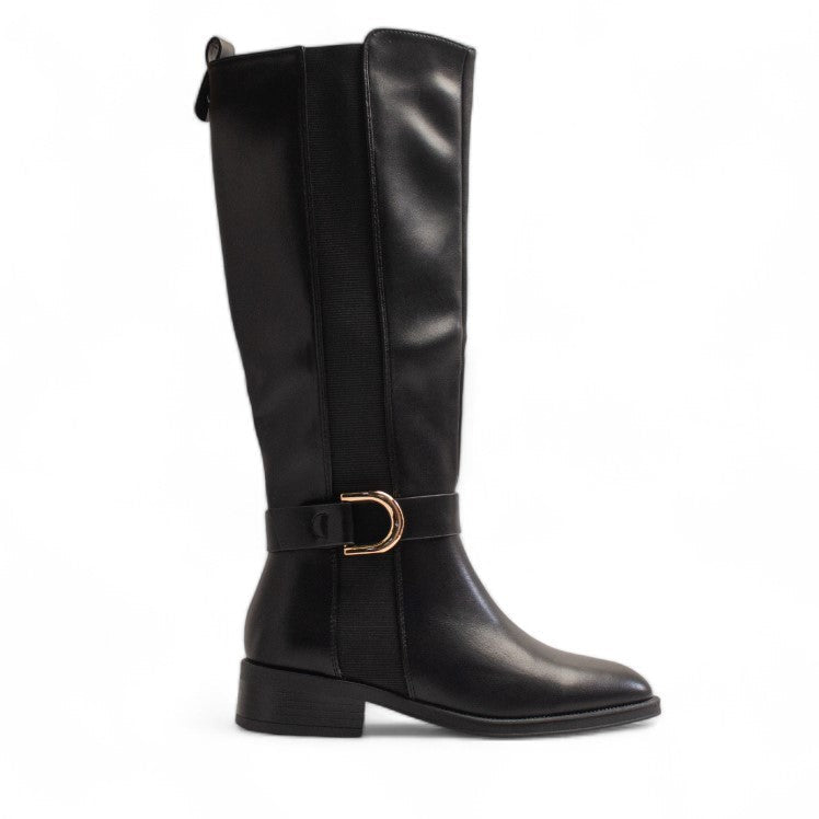 Europeon Union Women Black Leather Boot #3470