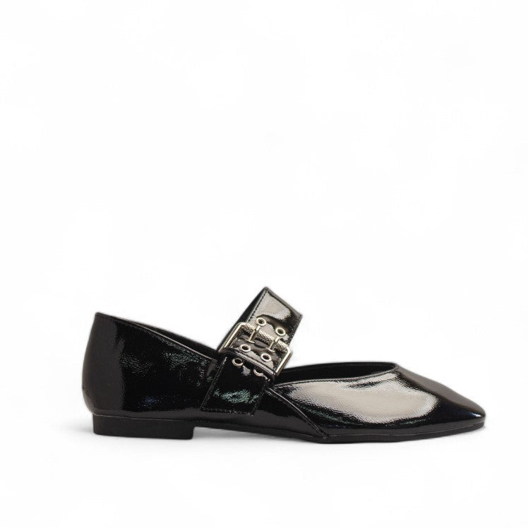 Europeon Union Women Black Vernis Leather Shoes #3472
