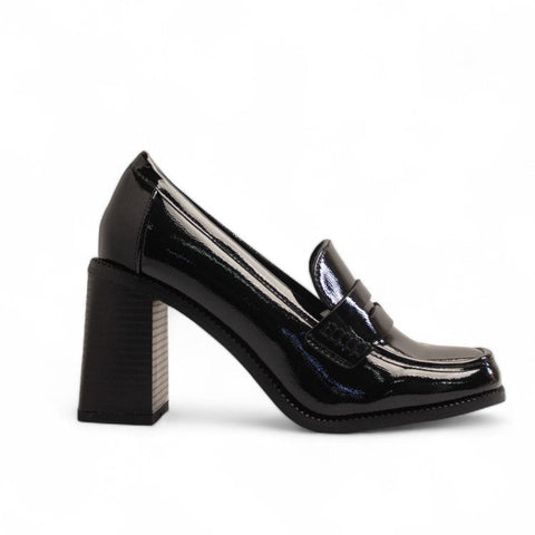 Europeon Union Women Black Vernis Leather Shoes #3475