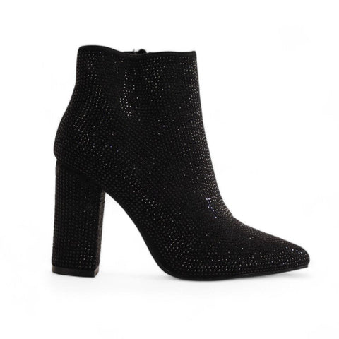 Europeon Union Women Black Glitter Half Boot #3481