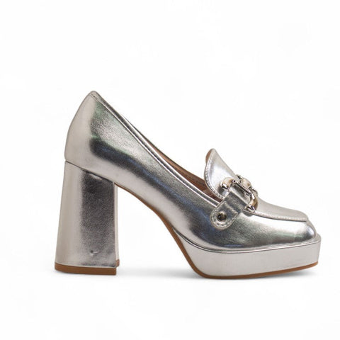 Europeon Union Women Silver Leather Heels #3483