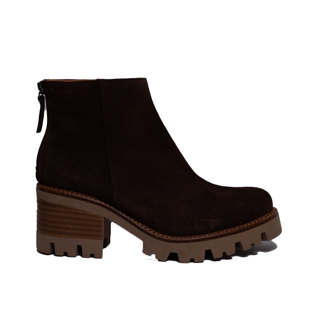 Spanish Women Brown Chamois Half Boot #0348